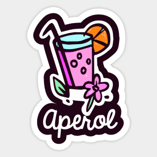 Tropical Spritz Cocktail Bartender Retro Pink Sticker